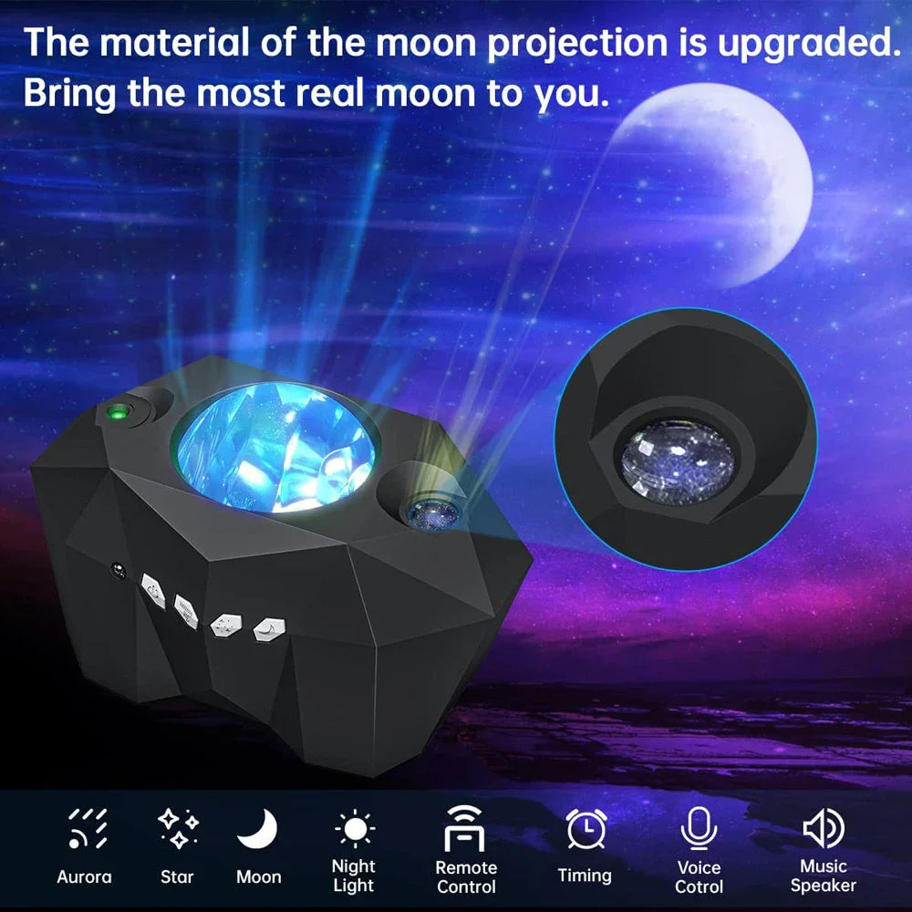 NEW Aurora Projectors Galaxy Star Projector Northern Light Starry Sky Moon Lamp for Bedroom Decor Bluetooth Music Nightlights