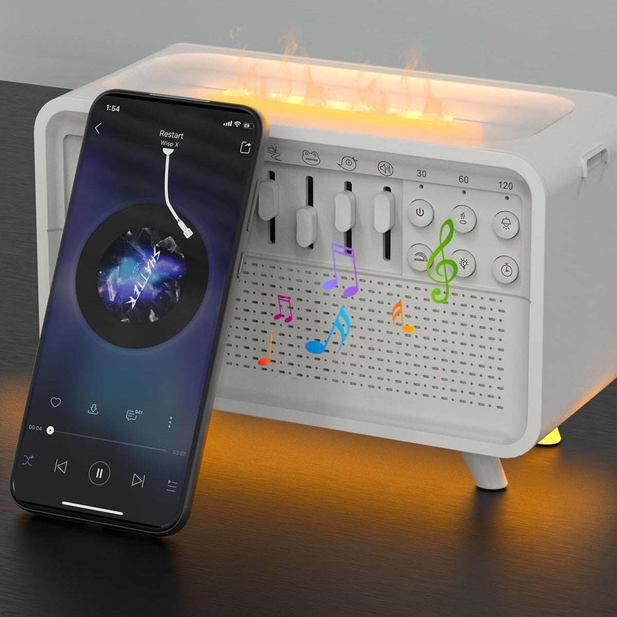 3 in 1 Bluetooth Speaker White Noise Sleep Night Light Humidifier All-In-One Machine Free Combination of 8 Group Nature Sound