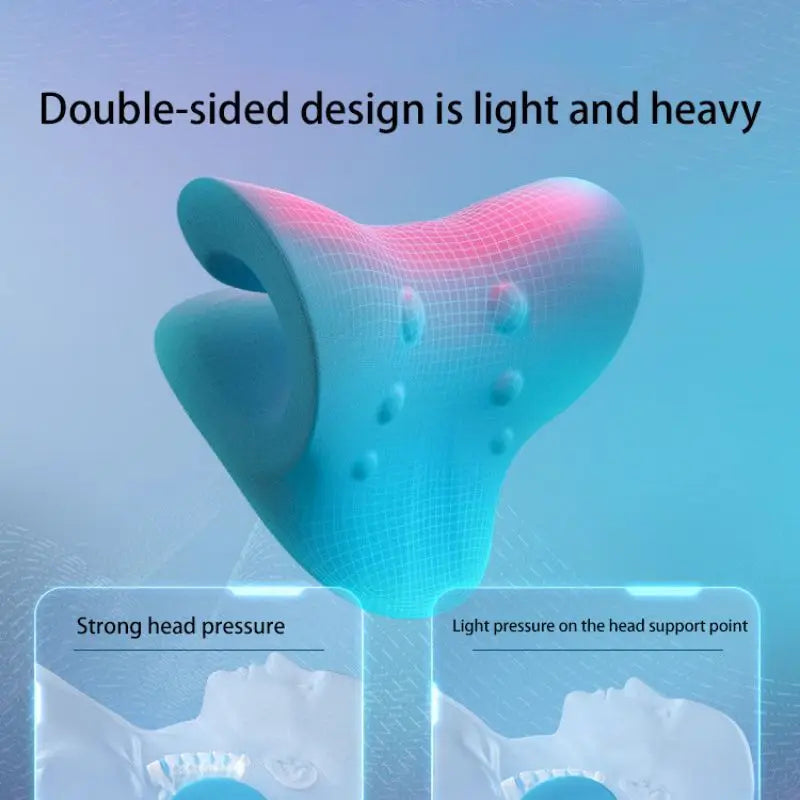 Cervical Spine Stretch Neck Shoulder Relaxer Cervical Chiropractic Traction Device Massage Pillow for Pain Relief Cervical Spine