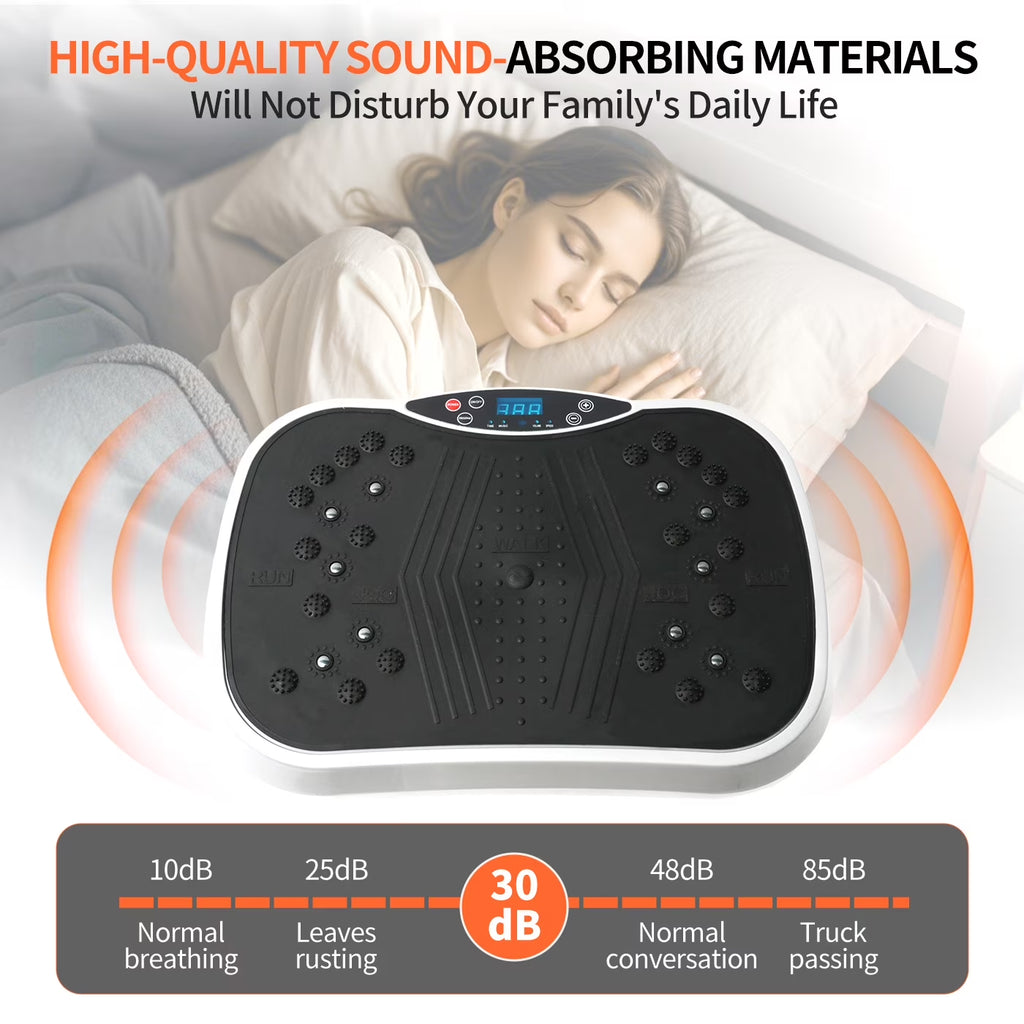 Vibration Plate Exercise Machine, Waver Vibration Plate for Home Fitness, Full Body Workout Platform with Loop Bands & Remote Control for Weight Loss, White