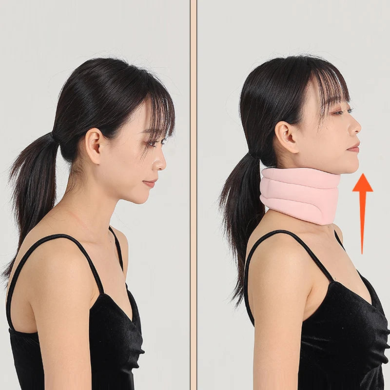 Neck Support Cervical Brace Cervicorrect Adjustable Foam Cervical Collar for Relieve Cervical Pain Airplane Travel Nap Health