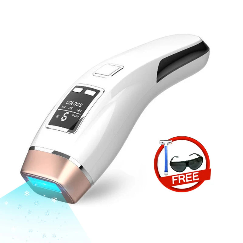 4In1 Laser Hair Removal IPL Epilator Cooling LCD Acne Treatment Rejuvenation Device for Home Bikini Trimmer Device