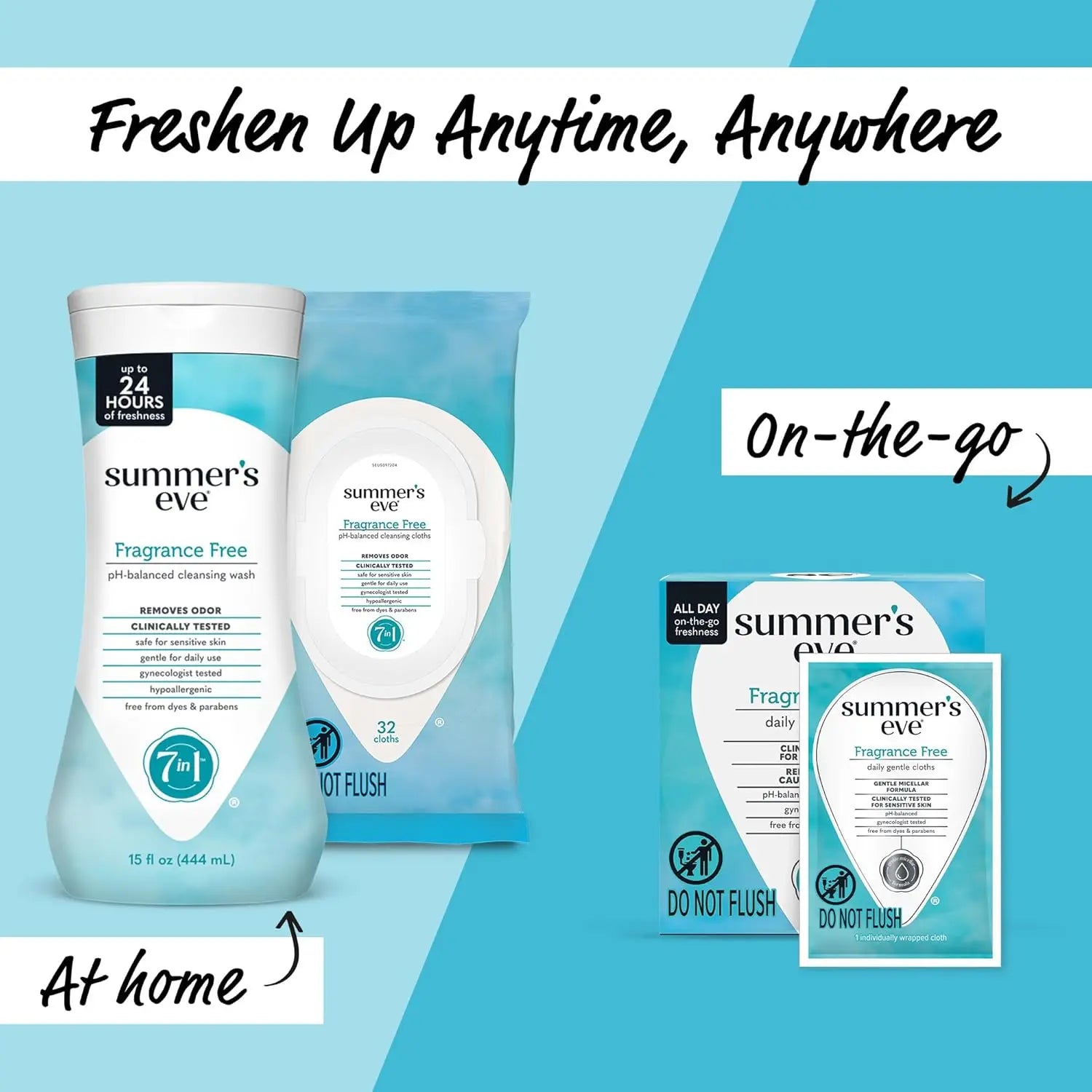 Fragrance-Free Feminine Wipes with Ph-Balanced Micellar Water, Gynecologist Tested, 32 Wipes per Pack