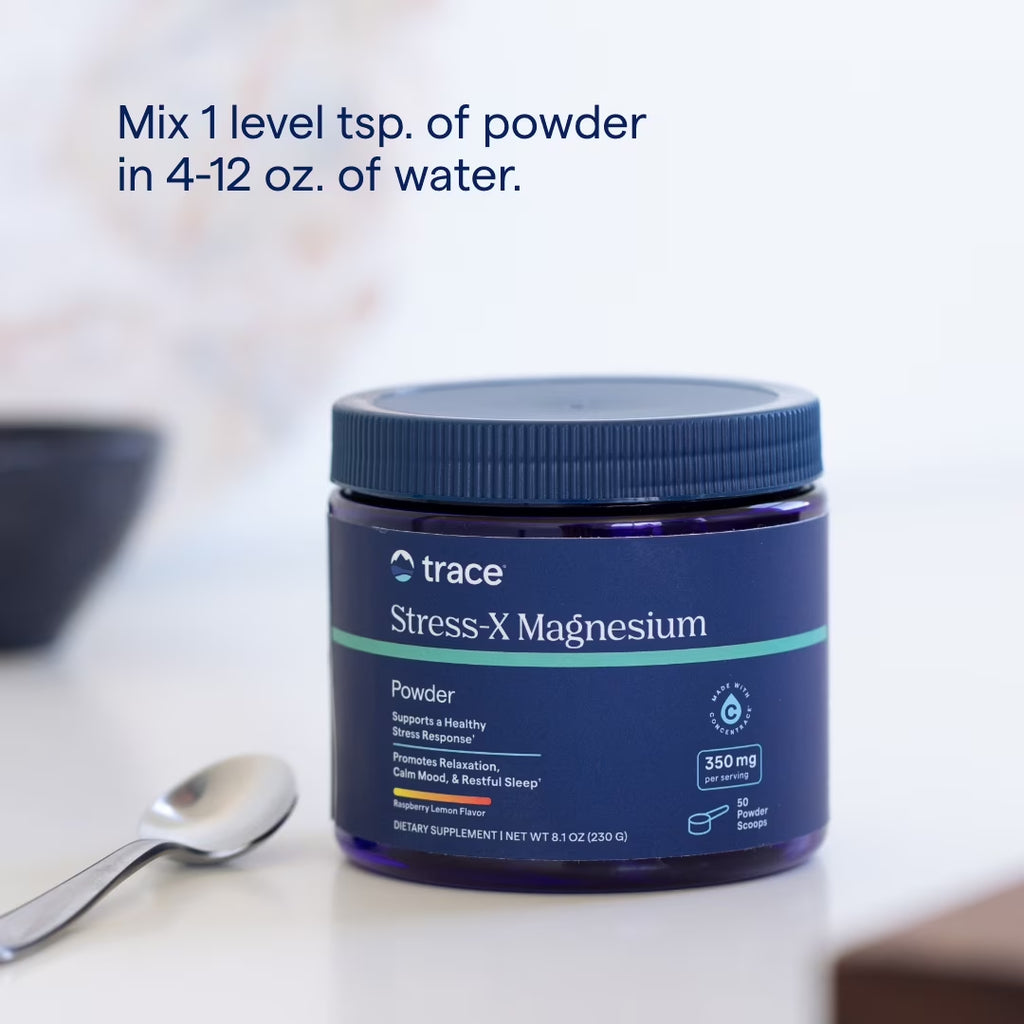 Minerals Stress-X Magnesium - Magnesium Drink Mix for Stress Support - Muscle & Sleep Support Formula - Highly-Absorbable Powder - Raspberry Lemon - 8.1 Oz (50 Servings)