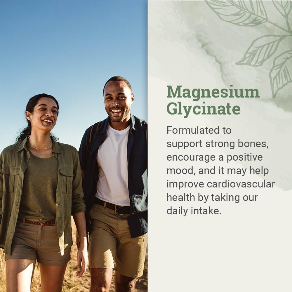Pure Magnesium Glycinate 500Mg - Chelated Magnesium Supplement, High Absorption