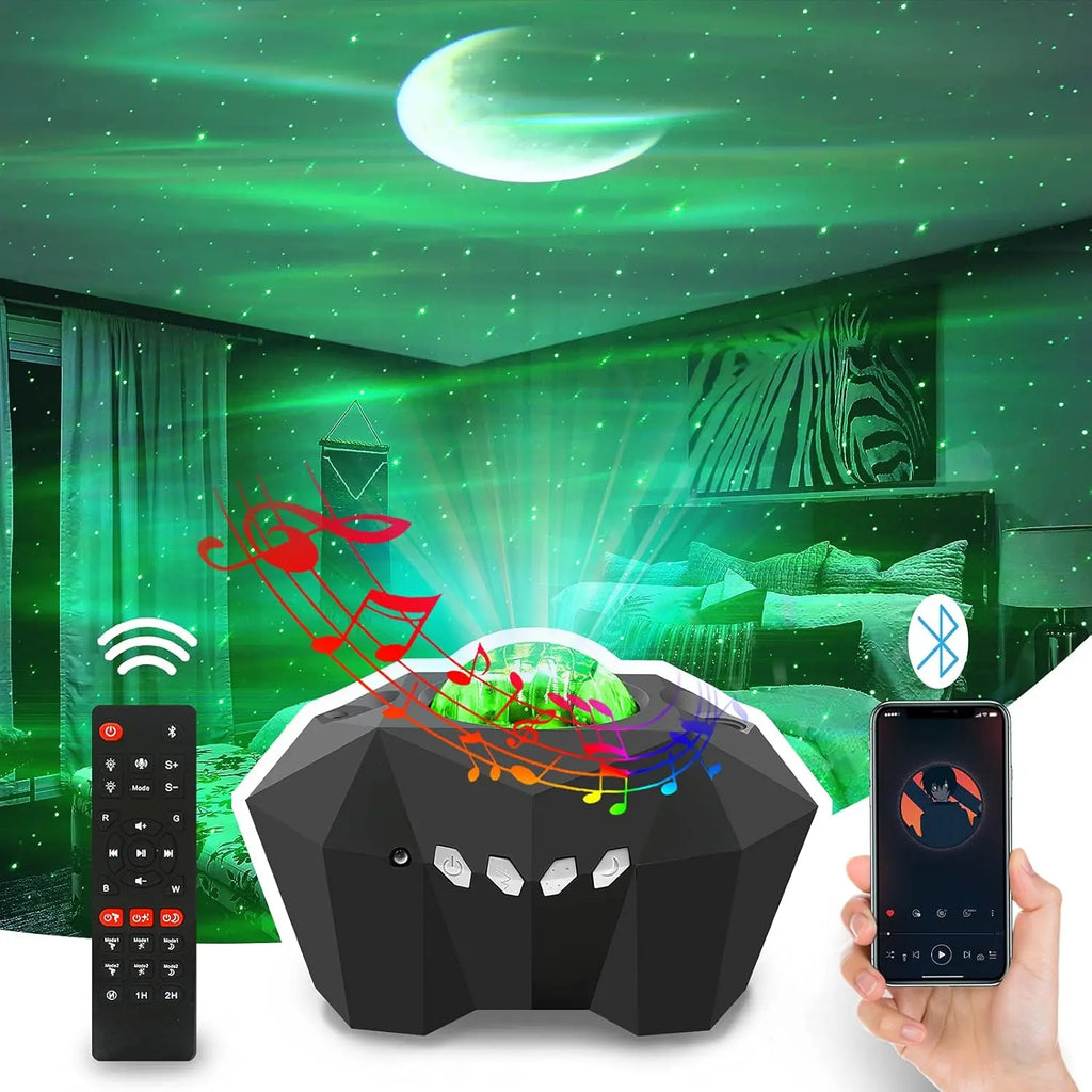 NEW Aurora Projectors Galaxy Star Projector Northern Light Starry Sky Moon Lamp for Bedroom Decor Bluetooth Music Nightlights