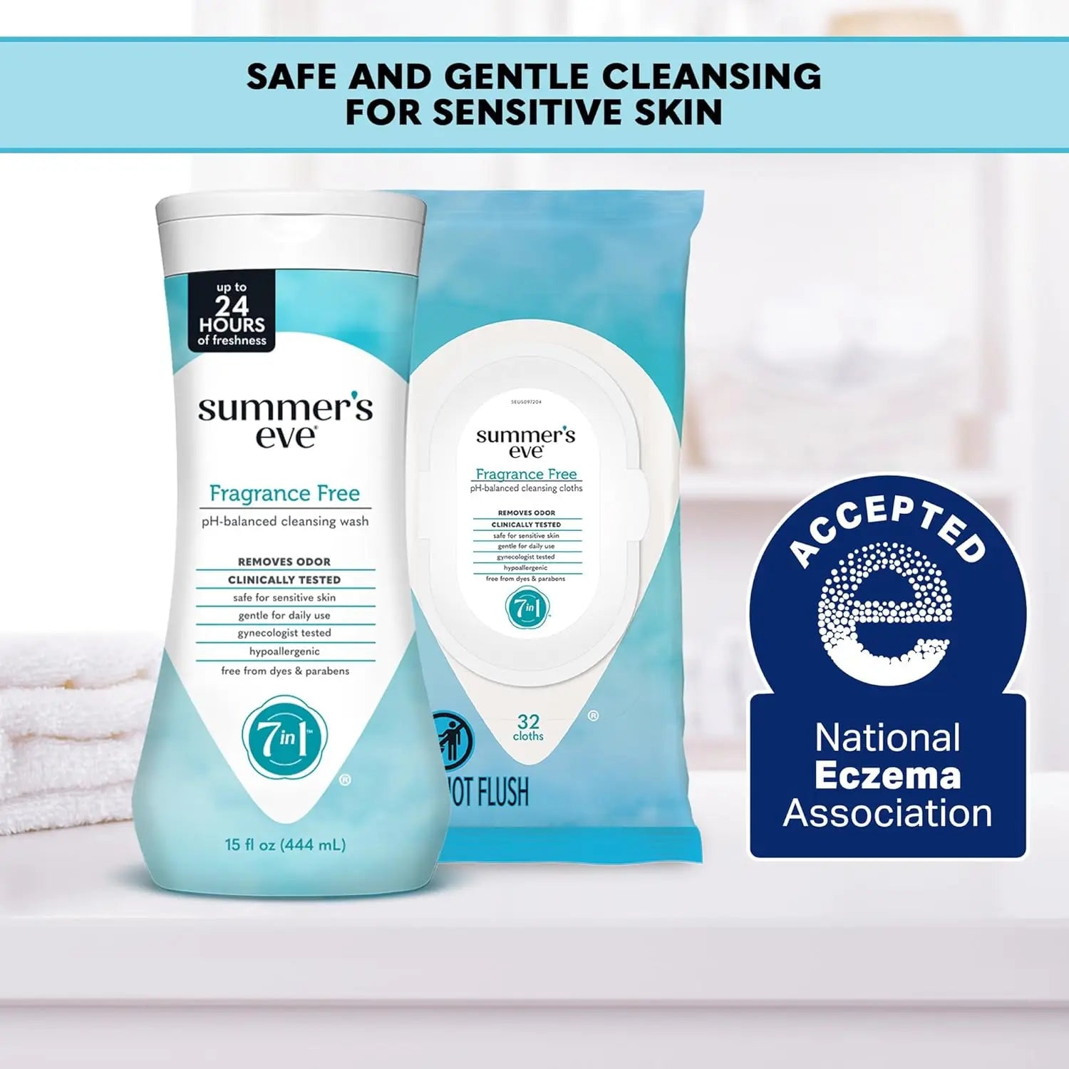 Fragrance-Free Feminine Wipes with Ph-Balanced Micellar Water, Gynecologist Tested, 32 Wipes per Pack