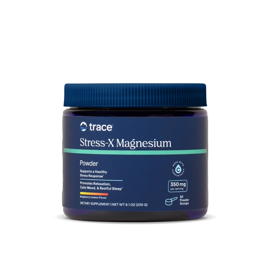 Minerals Stress-X Magnesium - Magnesium Drink Mix for Stress Support - Muscle & Sleep Support Formula - Highly-Absorbable Powder - Raspberry Lemon - 8.1 Oz (50 Servings)