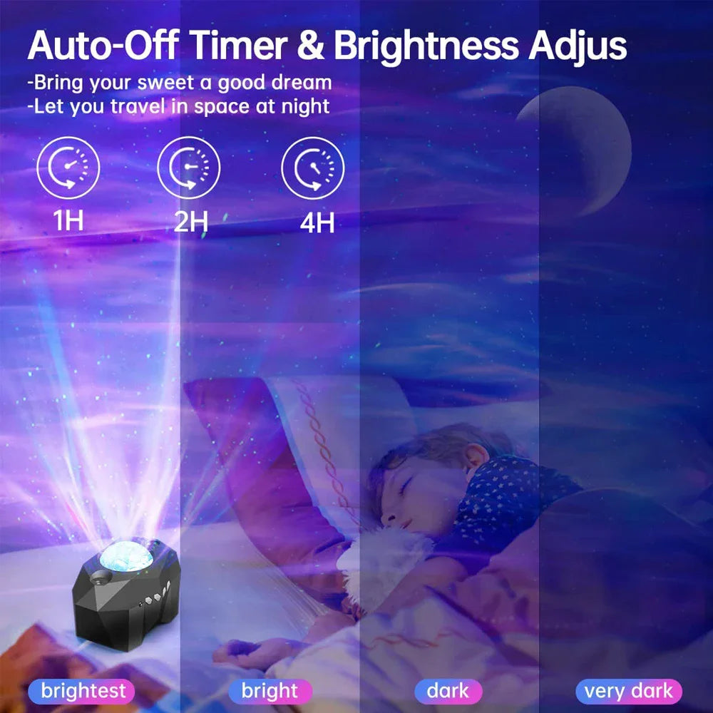 NEW Aurora Projectors Galaxy Star Projector Northern Light Starry Sky Moon Lamp for Bedroom Decor Bluetooth Music Nightlights