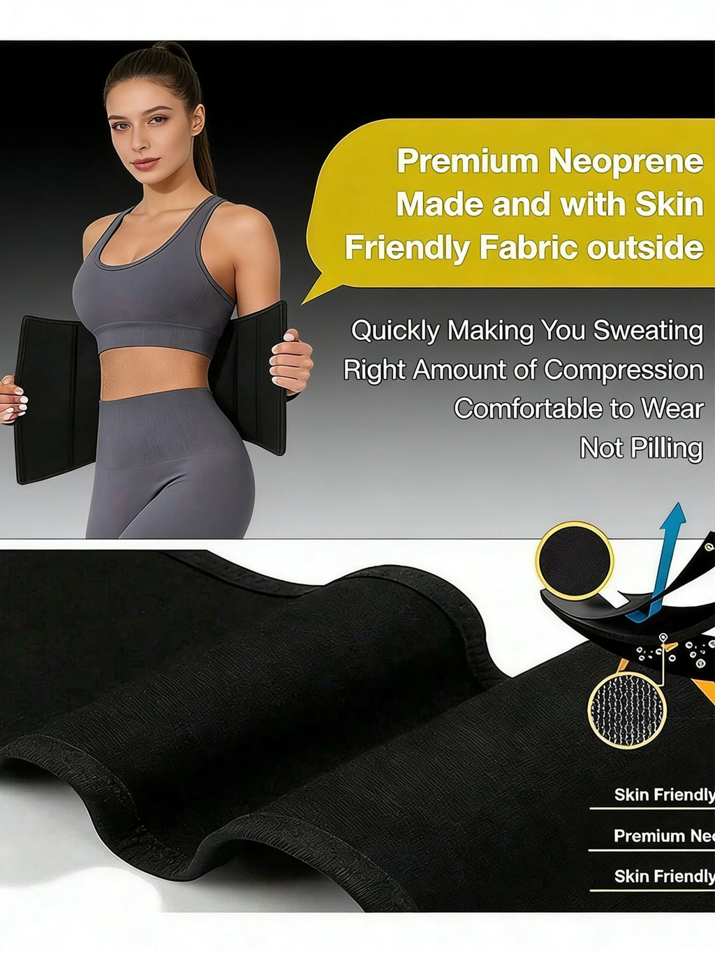 1Pc Women'S Waist Trainer, Waist Trimmer Belt, Sauna Sweat Waist Cincher, Sports Fitness Waist Trainer, Waist Cincher