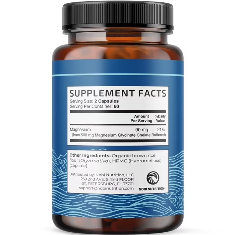Magnesium Glycinate 500Mg | High Absorption | Sleep, Muscle, Heart Health & Relaxation Support | Chelated Magnesium Supplement | 120 Capsules