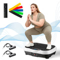 Vibration Plate Exercise Machine, Waver Vibration Plate for Home Fitness, Full Body Workout Platform with Loop Bands & Remote Control for Weight Loss, White