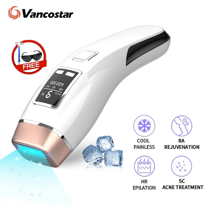 4In1 Laser Hair Removal IPL Epilator Cooling LCD Acne Treatment Rejuvenation Device for Home Bikini Trimmer Device
