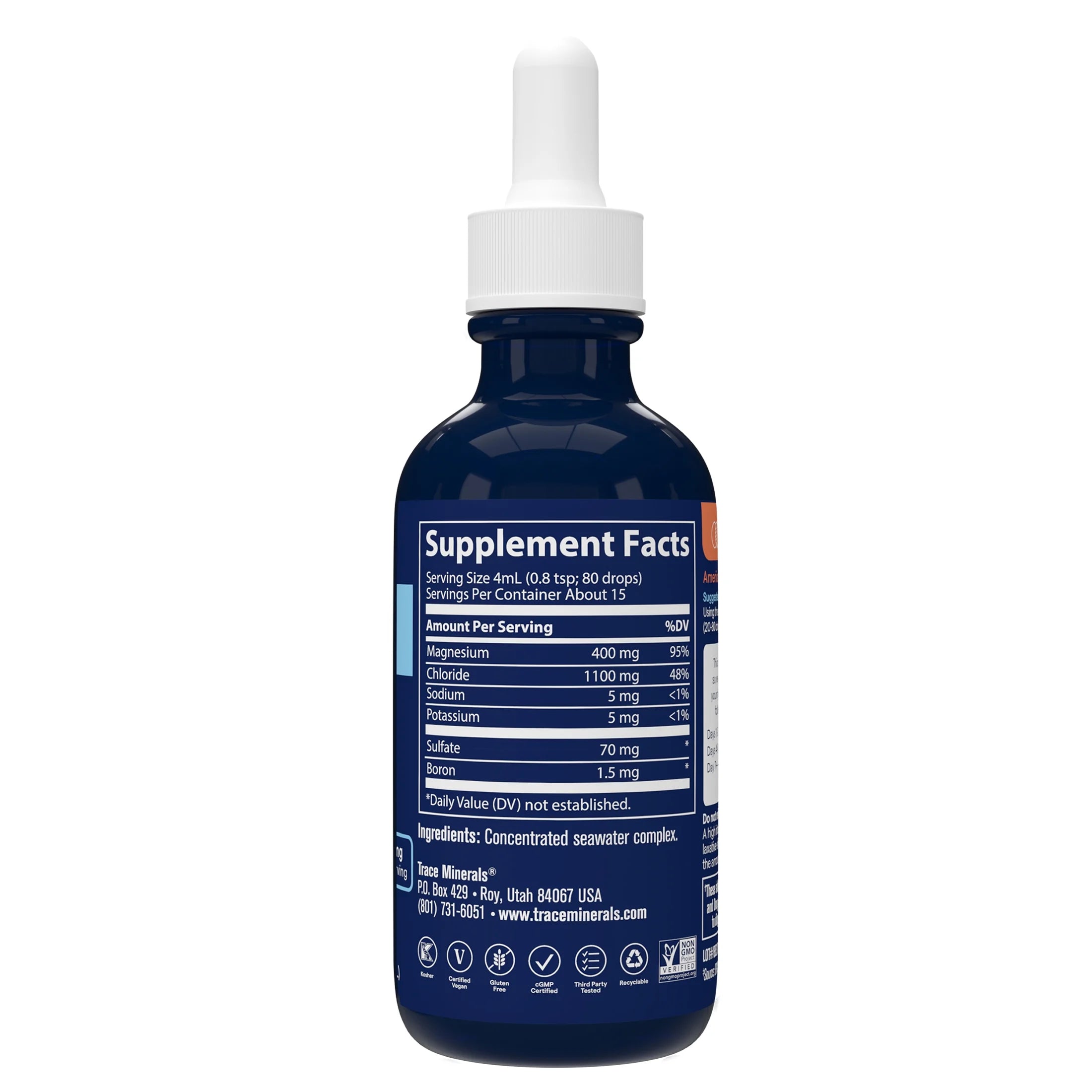 Minerals Liquid Ionic Magnesium 400 Mg, Supports Normal Blood Pressure, Heart Health, Calm Mood, Sleep, and Energy, 2 Fl Oz (16 Servings)