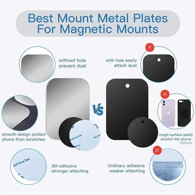 Metal Plate Disk for Magnetic Car Phone Holder Thin Iron Sheet Sticker Disk for Magnet Tablet Desk Phone Car Stand Mount Round