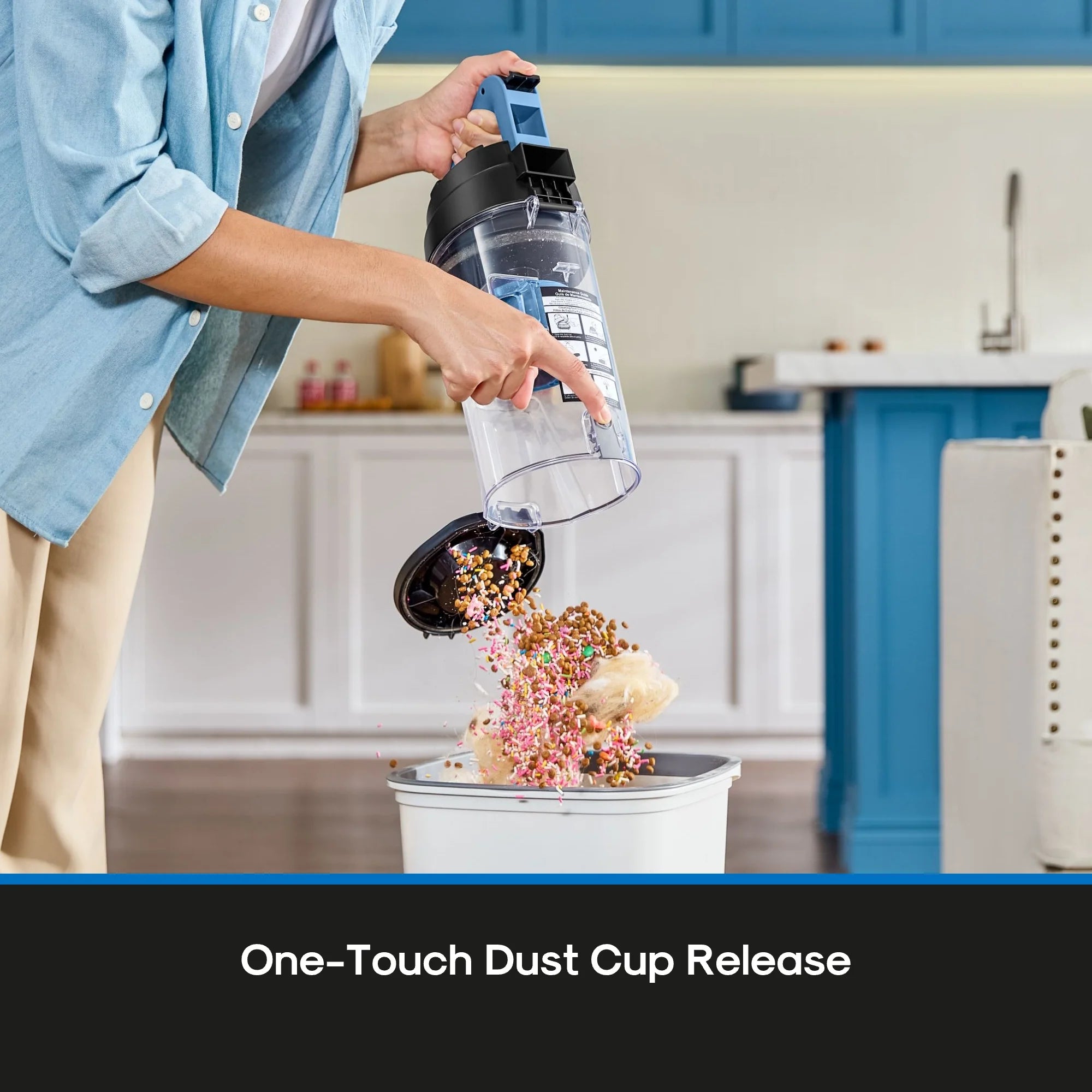 Lightweight Bagless Upright Vacuum Cleaner with Brush and Crevice Tool