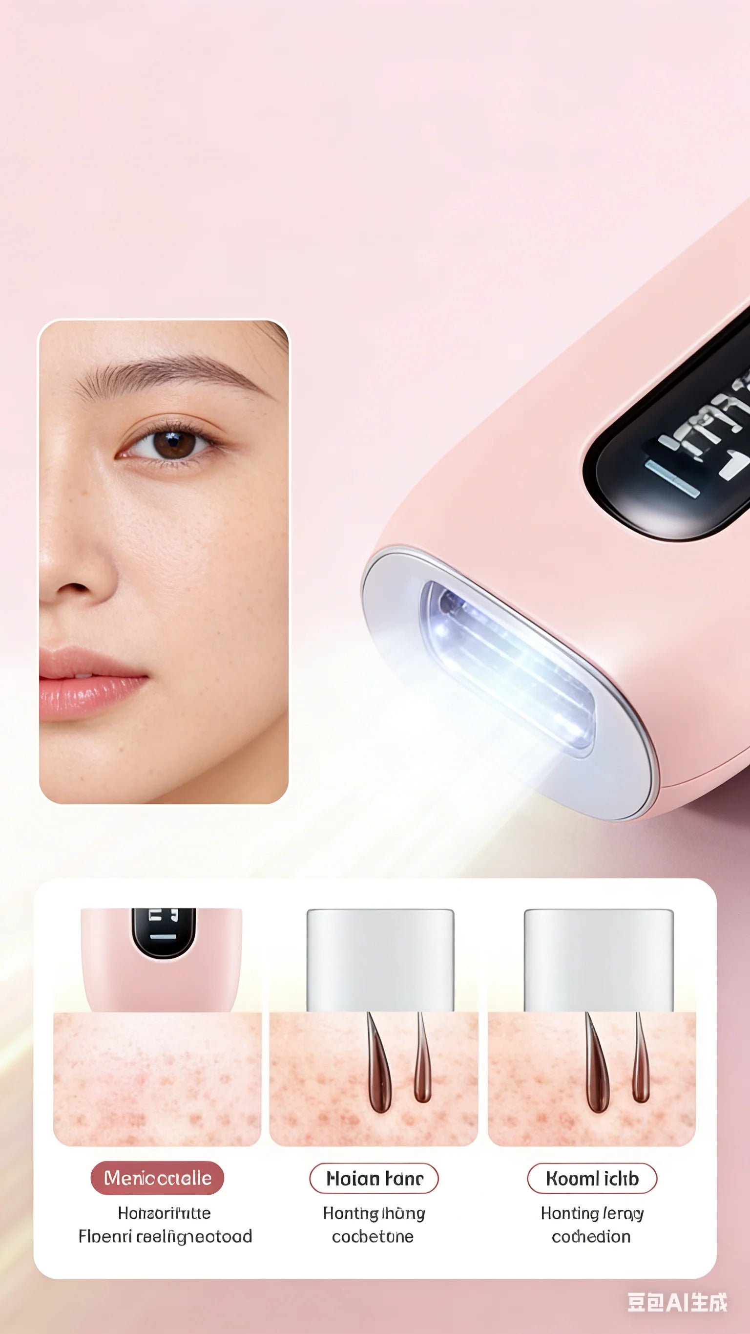 Permanent Painless IPL Hair Removal Laser Epilator, 999999 Flashes At-Home Hair Remover for Full Body Face Bikini, Suitable For