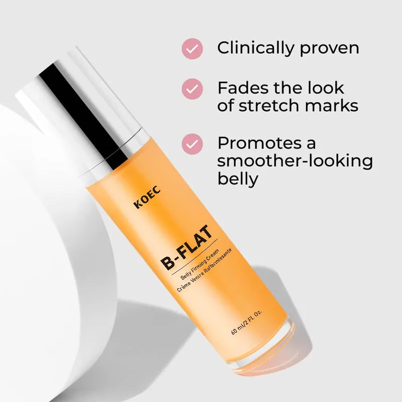 60Ml KOEC B-Flat Belly Firming Cream Decreasing Stretch Marks Smoothing Tightening Moisturizing Belly Skin Avocado Shea Butter