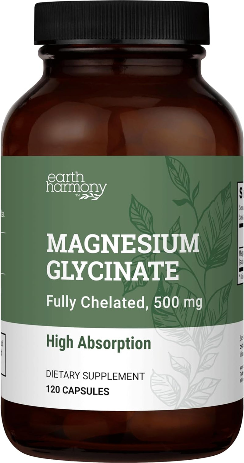 Pure Magnesium Glycinate 500Mg - Chelated Magnesium Supplement, High Absorption