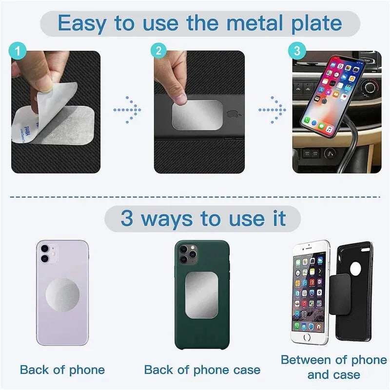 Metal Plate Disk for Magnetic Car Phone Holder Thin Iron Sheet Sticker Disk for Magnet Tablet Desk Phone Car Stand Mount Round