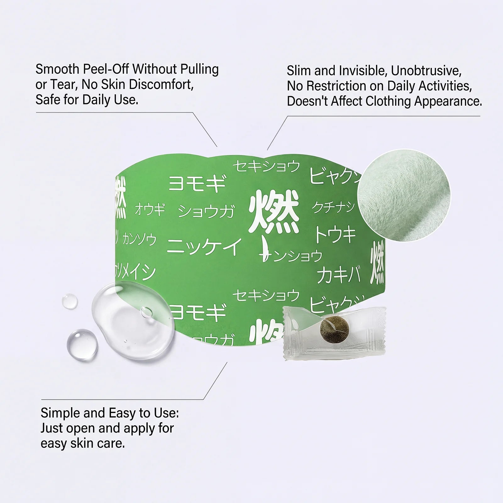 Mugwort Herbal Body Care Patch Breathable Skin Friendly Fit Adhesive Comfortable Fits the Body Contours Body Pads