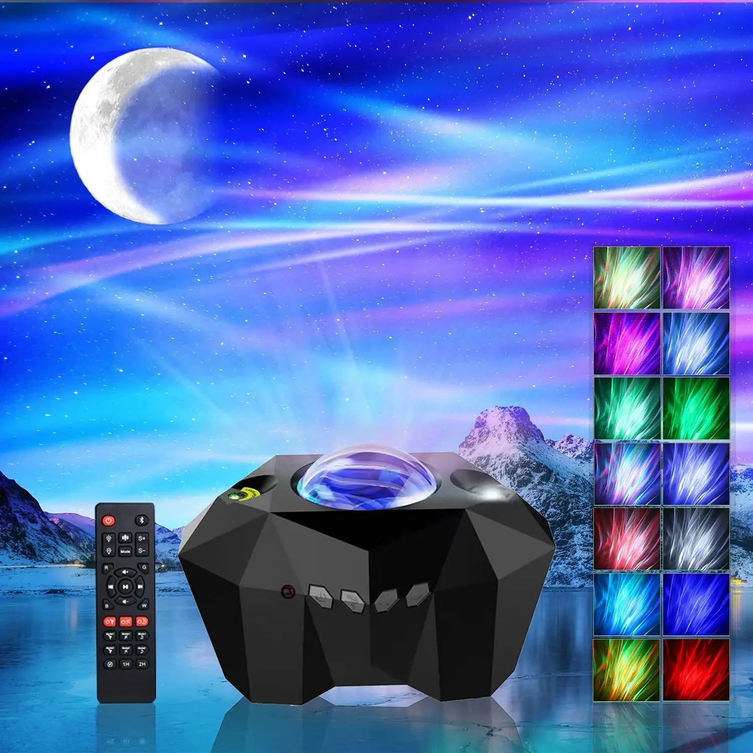 NEW Aurora Projectors Galaxy Star Projector Northern Light Starry Sky Moon Lamp for Bedroom Decor Bluetooth Music Nightlights