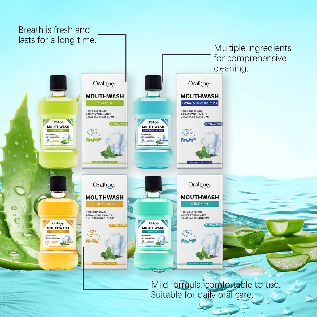 Fresh Breath Mouthwash Remove Odor Lasting Refreshing Oral Hygiene Cleaning Teeth Stains Whitening Strengthen Gingival Mouthwash