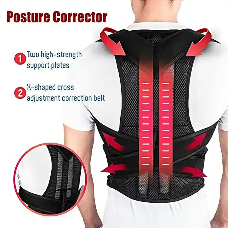 Back Posture Corrector Shoulder Support Belt Upper and Lower Back Pain Relief Improve Spine Clavicle Brace Posture Vest Belt