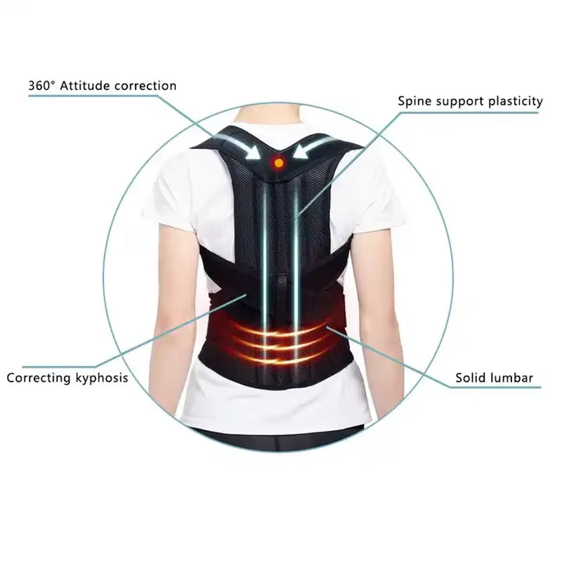 Back Posture Corrector Shoulder Support Belt Upper and Lower Back Pain Relief Improve Spine Clavicle Brace Posture Vest Belt