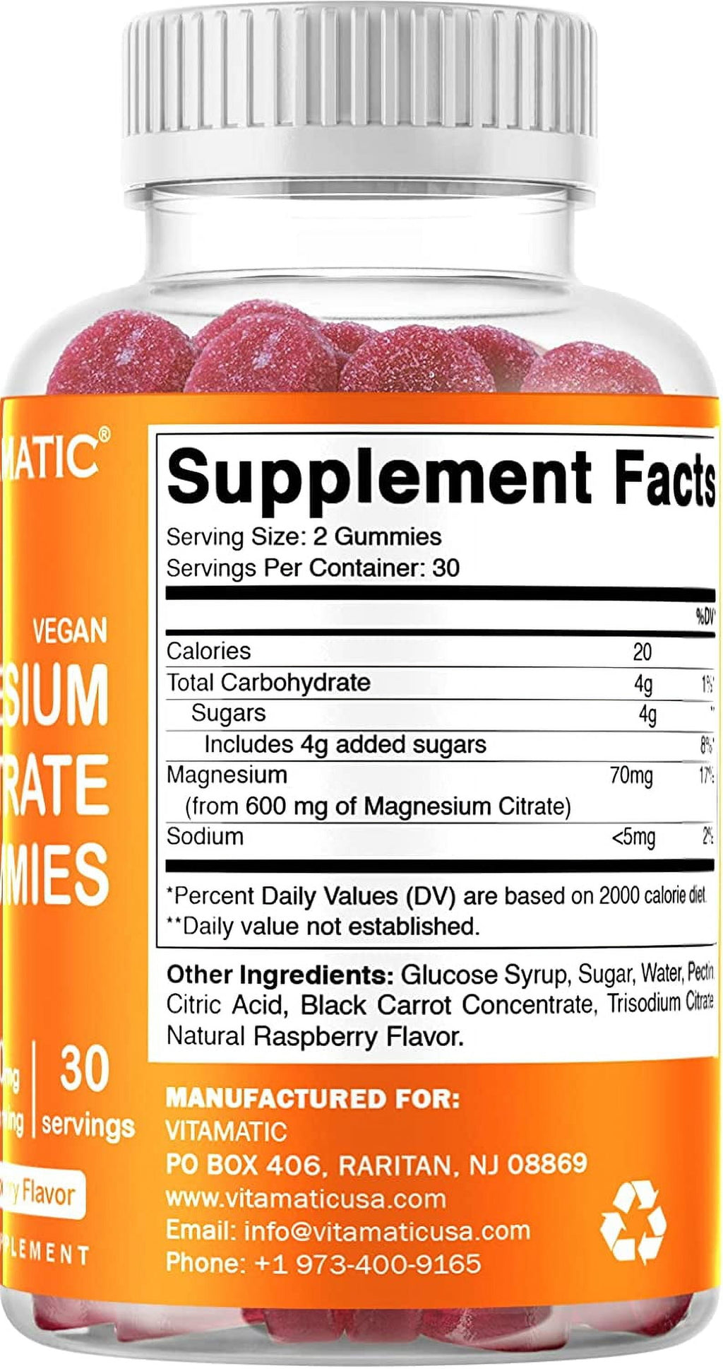3 Pack -  Magnesium Gummies 600Mg per Serving - 60 Vegan Gummies - Promotes Healthy Relaxation, Muscle, Bone, & Energy Support