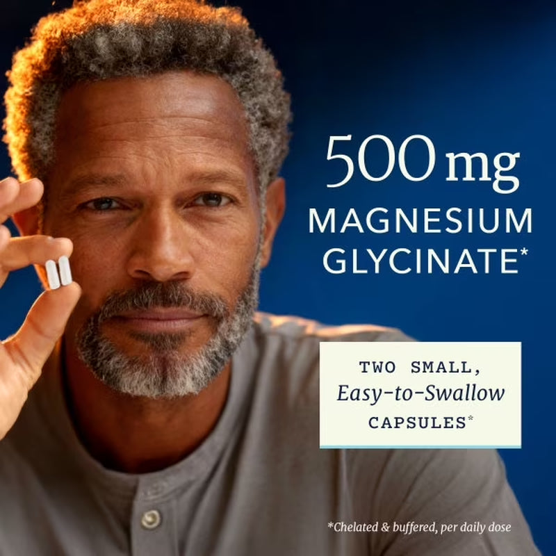Magnesium Glycinate 500Mg | High Absorption | Sleep, Muscle, Heart Health & Relaxation Support | Chelated Magnesium Supplement | 120 Capsules